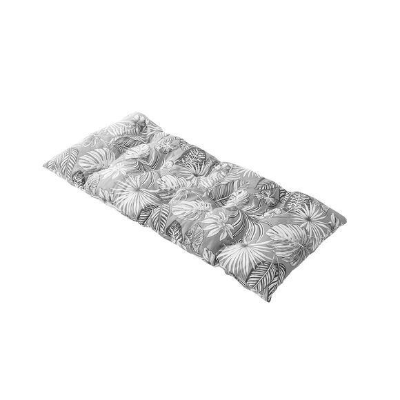 Long coussin déco coton imprimé tropical (gris) Long coussin déco coton imprimé tropical (gris)